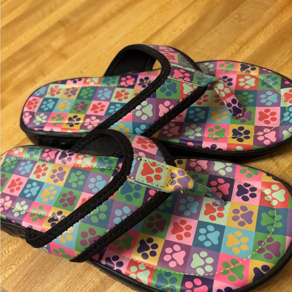 Colorful Paw Print Sandals - Picture 3 of 5